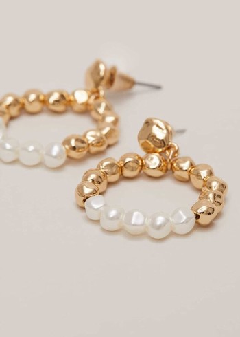 Phase Eight Pearl Hoops Jewellery Gold Australia | GT6248071